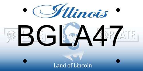 BGLA47 Illinois License Plate