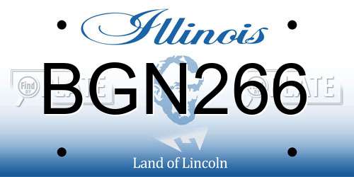BGN266 Illinois License Plate