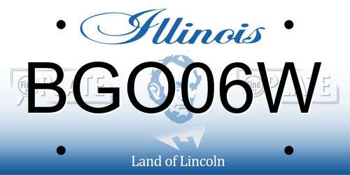 BGO06W Illinois License Plate