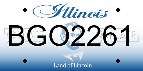 BGO2261 Illinois License Plate