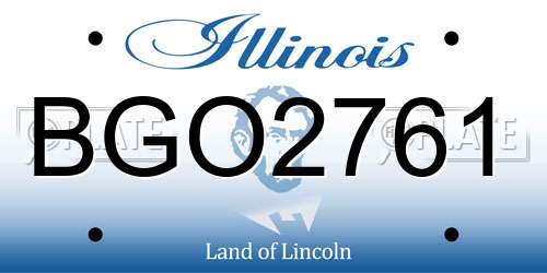 BGO2761 Illinois License Plate