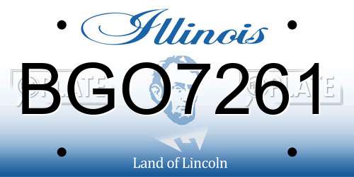 BGO7261 Illinois License Plate