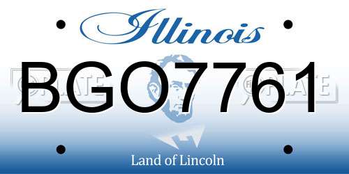 BGO7761 Illinois License Plate