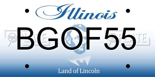BGOF55 Illinois License Plate