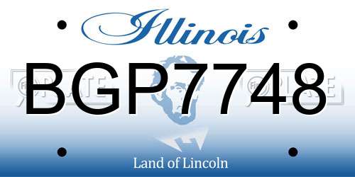 BGP7748 Illinois License Plate