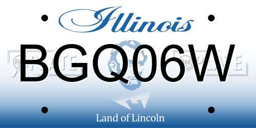 BGQ06W Illinois License Plate