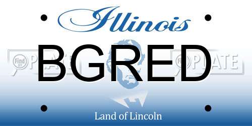 BGRED Illinois License Plate