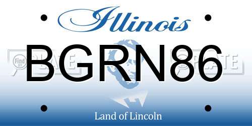 BGRN86 Illinois License Plate