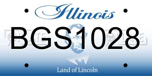 BGS1028 Illinois License Plate