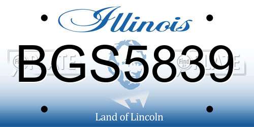 BGS5839 Illinois License Plate