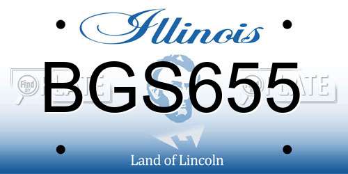 BGS655 Illinois License Plate