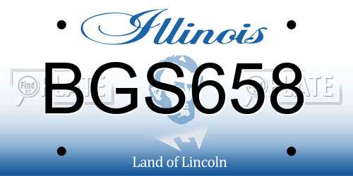 BGS658 Illinois License Plate