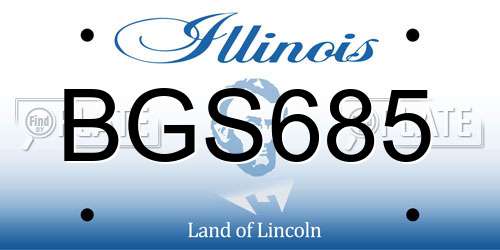 BGS685 Illinois License Plate