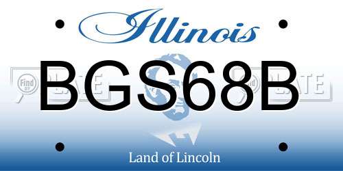 BGS68B Illinois License Plate