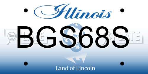 BGS68S Illinois License Plate