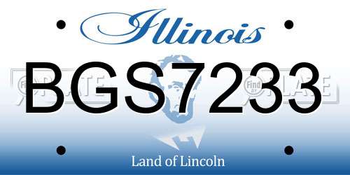 BGS7233 Illinois License Plate
