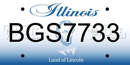 BGS7733 Illinois License Plate