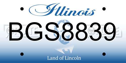 BGS8839 Illinois License Plate
