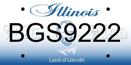BGS9222 Illinois License Plate