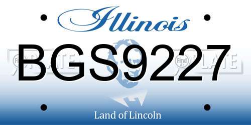 BGS9227 Illinois License Plate