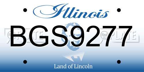 BGS9277 Illinois License Plate