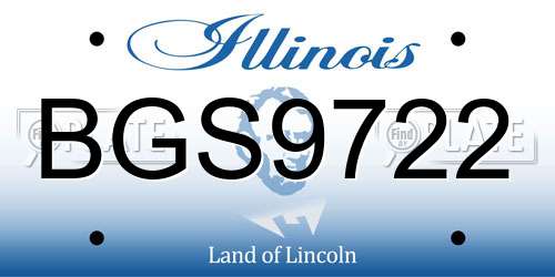 BGS9722 Illinois License Plate