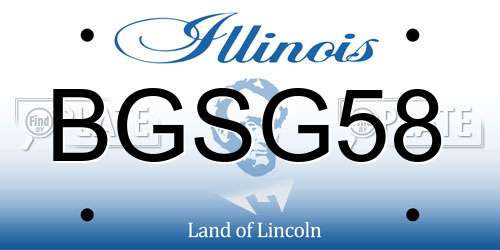 BGSG58 Illinois License Plate