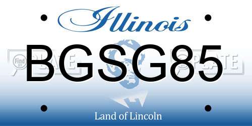 BGSG85 Illinois License Plate