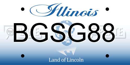 BGSG88 Illinois License Plate