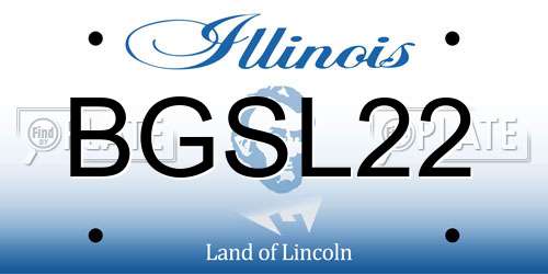 BGSL22 Illinois License Plate