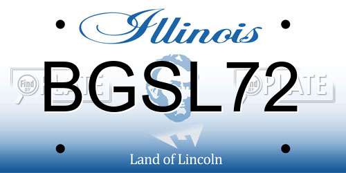 BGSL72 Illinois License Plate