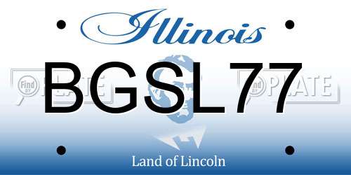 BGSL77 Illinois License Plate