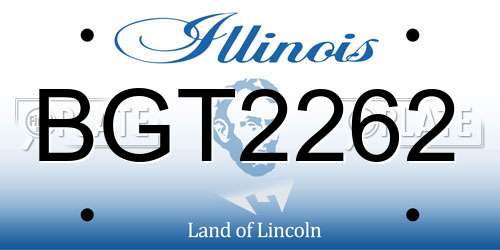 BGT2262 Illinois License Plate