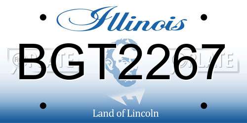 BGT2267 Illinois License Plate