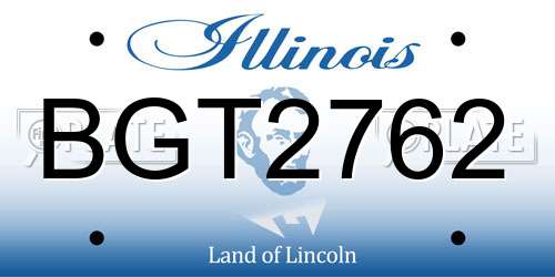 BGT2762 Illinois License Plate