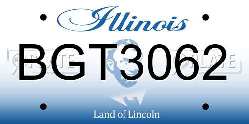 BGT3062 Illinois License Plate