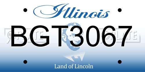 BGT3067 Illinois License Plate
