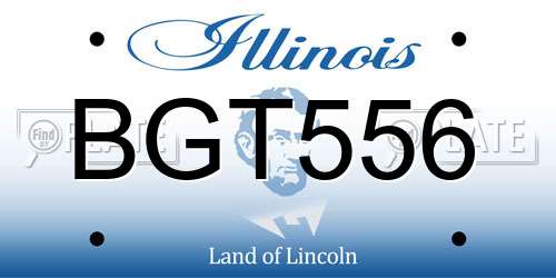 BGT556 Illinois License Plate
