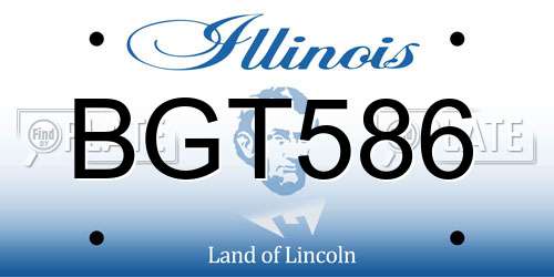 BGT586 Illinois License Plate