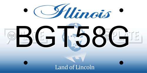 BGT58G Illinois License Plate
