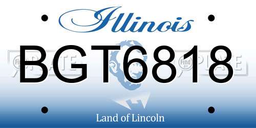 BGT6818 Illinois License Plate