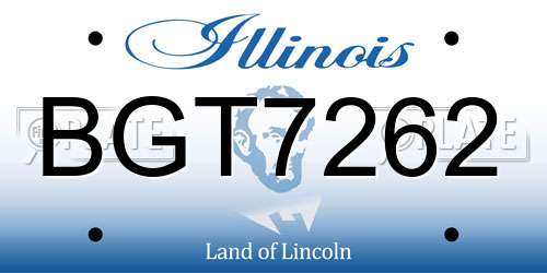 BGT7262 Illinois License Plate
