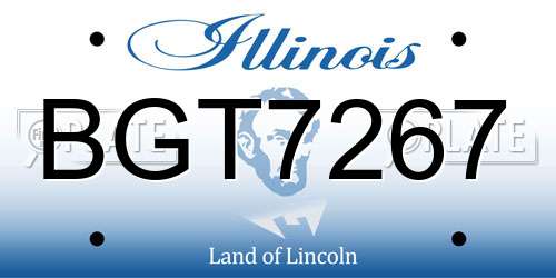 BGT7267 Illinois License Plate