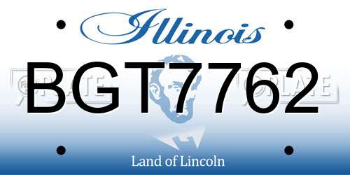 BGT7762 Illinois License Plate
