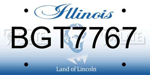 BGT7767 Illinois License Plate