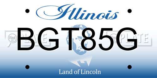 BGT85G Illinois License Plate