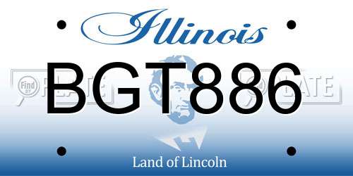 BGT886 Illinois License Plate