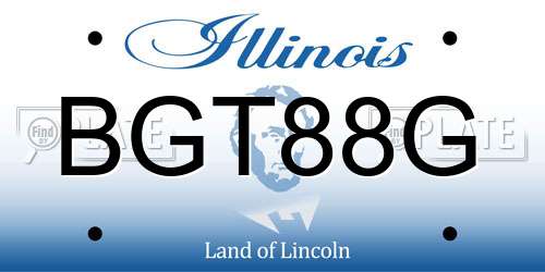 BGT88G Illinois License Plate