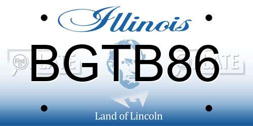 BGTB86 Illinois License Plate