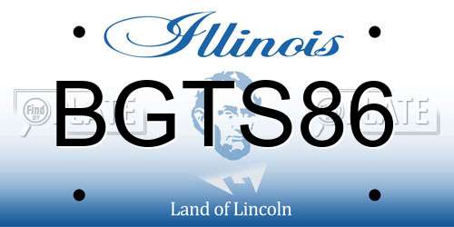 BGTS86 Illinois License Plate